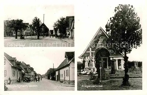 AK / Ansichtskarte oetigheim Kriegerdenkmal Rathaus Kat. oetigheim