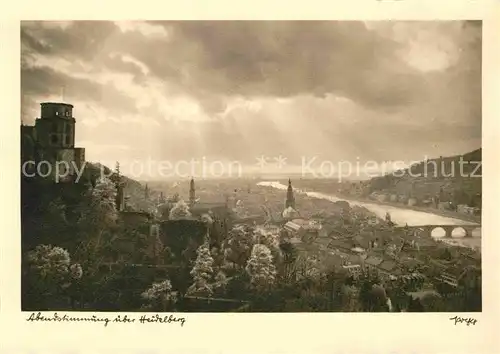 AK / Ansichtskarte Foto Popp Nr. Abendstimmung ueber Heidelberg  Kat. Fotografie