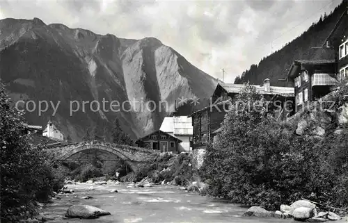 AK / Ansichtskarte Binn mit Breithorn und Bruecke Kat. Binn