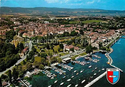 AK / Ansichtskarte Nyon VD Port vue aerienne Kat. Nyon