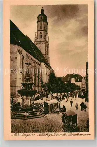 AK / Ansichtskarte Noerdlingen Marktplatz Kunstbrunnen Kat. Noerdlingen