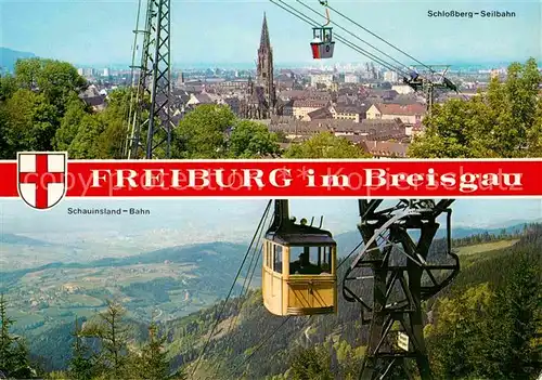 AK / Ansichtskarte Seilbahn Schlossberg Schauinsland Freiburg im Breisgau  Kat. Bahnen