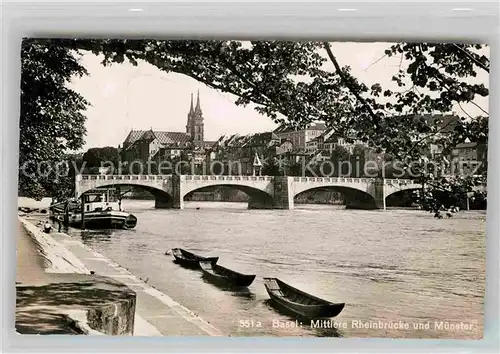 AK / Ansichtskarte Basel BS Mittlere Rheinbruecke uenster Kat. Basel