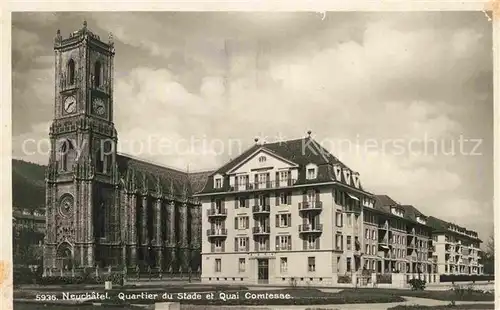 AK / Ansichtskarte Neuchatel NE Quartier du Stade et Quai Comtesse Kat. Neuchatel