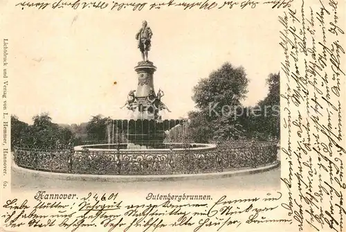 AK / Ansichtskarte Hannover Gutenbergbrunnen Kat. Hannover