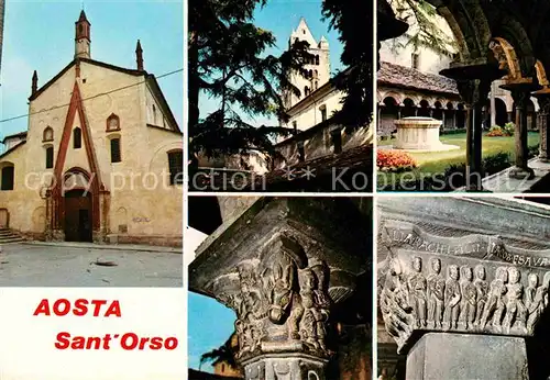 AK / Ansichtskarte Aosta Chiesa di Sant Orso e Chiostro della Collegiata Kirche Kloster Kat. Aosta