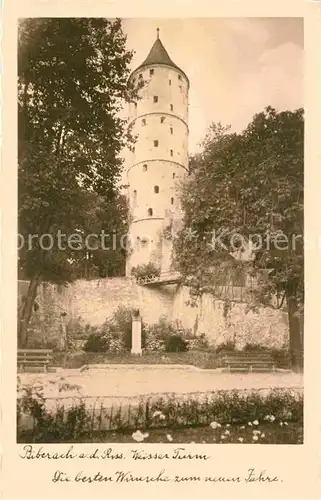 AK / Ansichtskarte Biberach Riss Weisser Turm Neujahrskarte Kat. Biberach an der Riss