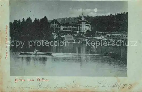 AK / Ansichtskarte Titisee Ruderboot Hotel Mondschein Kat. Titisee Neustadt