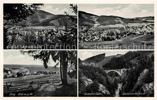 AK / Ansichtskarte Neustadt Schwarzwald Saig Gutachbruecke Panorama