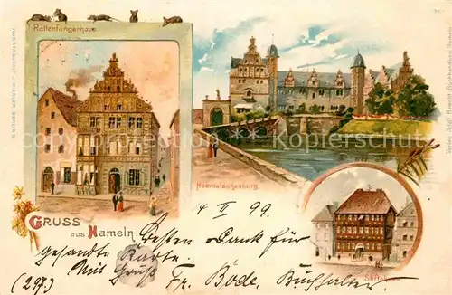 AK / Ansichtskarte Hameln Stiftshaus Rattenfaengerhaus Haemelschenburg  Kat. Hameln