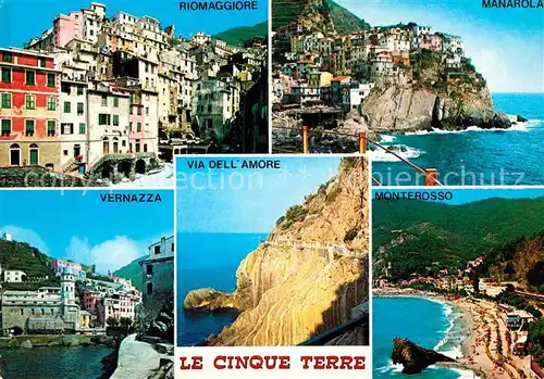 AK / Ansichtskarte Cinque Terre Kuestenstaedte der Region Riomaggiore Manarola Vernazza Monterosso Via dell Amore