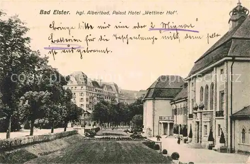 AK / Ansichtskarte Bad Elster Albertbad Palast Hotel Wettiner Hof Kat. Bad Elster