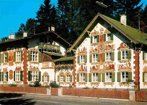 AK / Ansichtskarte Oberammergau Kinderheim Haendel Gretel Fassadenmalerei Passionsspielort Kat. Oberammergau