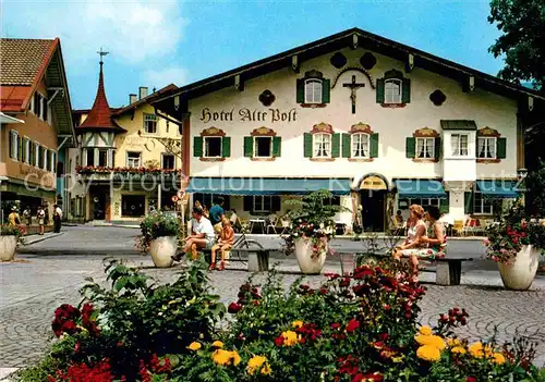 AK / Ansichtskarte Oberammergau Ortspartie mit Hotel Alte Post Passionsspielort Kat. Oberammergau