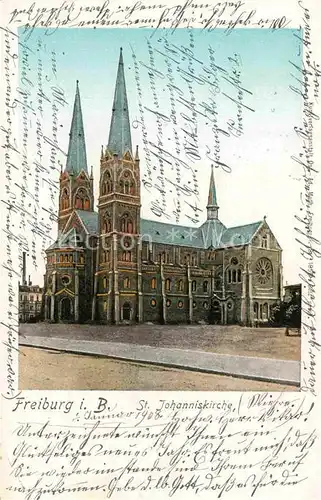 AK / Ansichtskarte Goldfensterkarte Nr. 1959 Freiburg im Breisgau St. Johanniskirche  Kat. Verlage
