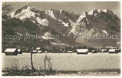 AK / Ansichtskarte Garmisch Partenkirchen mit Alp und Zugspitze Kat. Garmisch Partenkirchen