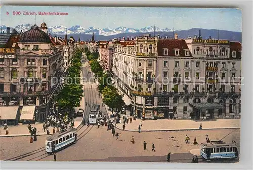 AK / Ansichtskarte Strassenbahn Zuerich Bahnhofstrasse  Kat. Strassenbahn