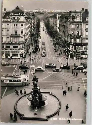 AK / Ansichtskarte Strassenbahn Zuerich Bhanhofstrasse  Kat. Strassenbahn