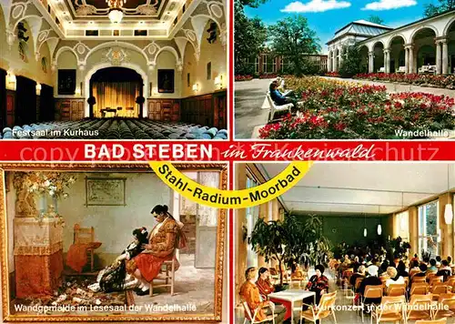 AK / Ansichtskarte Bad Steben Festsaal im Kurhaus Wandelhalle Wandgemaelde im Lesesaal Kat. Bad Steben