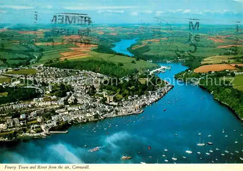 AK / Ansichtskarte Fowey Fowey Town and River from the air Kat. Cornwall