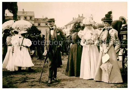 AK / Ansichtskarte Basel BS Basler High Society auf dem Rennplatz um 1896 aus Postkartenbuch "Basel in alten Ansichten" Repro Kat. Basel