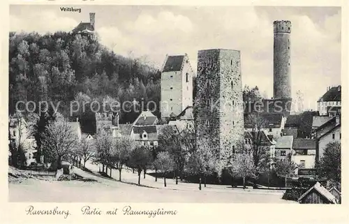 AK / Ansichtskarte Ravensburg Wuerttemberg Raueneggtuerme Veitsburg Kat. Ravensburg