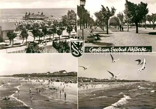 AK / Ansichtskarte Ahlbeck Ostseebad Strand Seebruecke Kat. Heringsdorf Insel Usedom