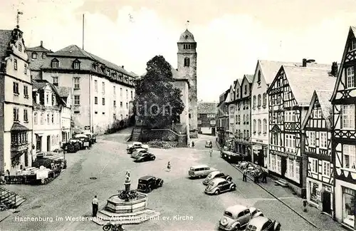 AK / Ansichtskarte Hachenburg Westerwald Alter Markt evangelische Kirche Kat. Hachenburg