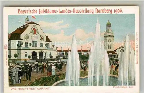 AK / Ansichtskarte Ausstellung Bayr Landes Nuernberg 1906 Hauptrestaurant  Kat. Expositions