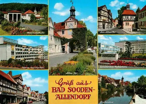 AK / Ansichtskarte Bad Sooden Allendorf Kurmittelhaus Sanatorium Altes Tor Fischerstad Kat. Bad Sooden Allendorf