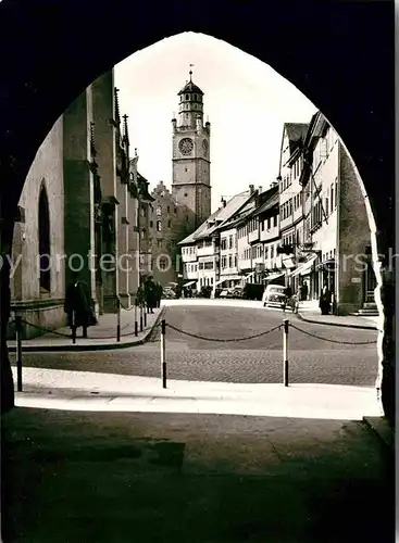 AK / Ansichtskarte Ravensburg Wuerttemberg Kirchstrasse Blaserturm Kat. Ravensburg