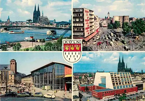 AK / Ansichtskarte Koeln Rhein Dom Marktplatz Bahnhof Terrassenhaus Kat. Koeln