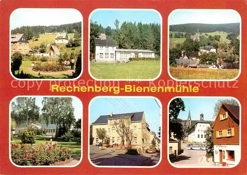 AK / Ansichtskarte Rechenberg Bienenmuehle Osterzgebirge Cafe am Waldrand Ferienheim zur Post Hallenschwimmbad Kat. Rechenberg Bienenmuehle