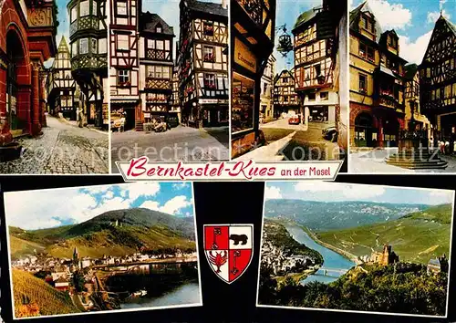 AK / Ansichtskarte Bernkastel Kues Altstadt Fachwerkhaeuser Panorama Moseltal Kat. Bernkastel Kues