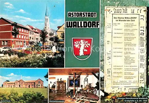 AK / Ansichtskarte Walldorf Innenstadt Kirche Astorhaus Heimatmuseum Steindenkmal Grabplatte 15. Jhdt. Kat. Walldorf