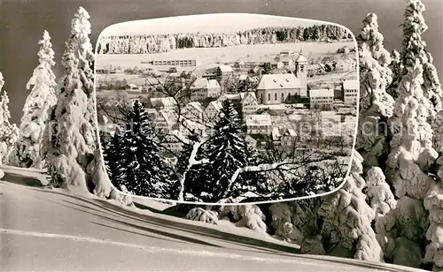 AK / Ansichtskarte Altensteig Schwarzwald Teilansicht Kirche im Winterkleid