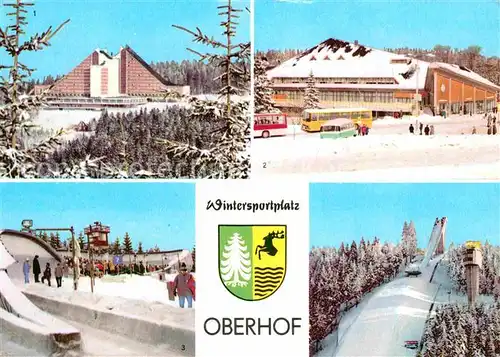 AK / Ansichtskarte Oberhof Thueringen Interhotel Panorama Rennschlittenbahn Restaurant Oberer Hof Schanze am Rennsteig Kat. Oberhof Thueringen