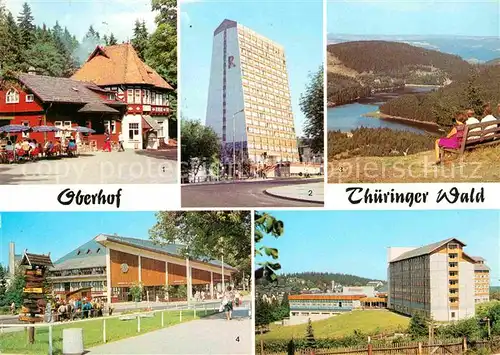 AK / Ansichtskarte Oberhof Thueringen Erholungsheime Obere Schweizerhuette Rennsteig und Fritz Weineck Luetschetalsperre Restaurant Oberer Hof  Kat. Oberhof Thueringen