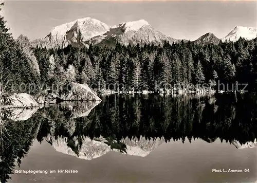 Hintersee Berchtesgaden Goellspiegelung im See Alpenpanorama Kat. Berchtesgaden