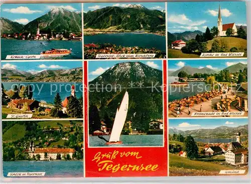 Tegernsee und angrenzende Staedte Segeln Alpen Kat. Tegernsee