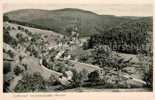 AK / Ansichtskarte Schoenmuenzach Murgtal Panorama Kat. Baiersbronn