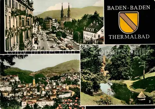 AK / Ansichtskarte Baden Baden Thermalbad Augustaplatz Merkur Solms See Kathedrale Kat. Baden Baden