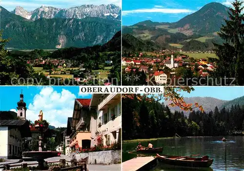 AK / Ansichtskarte Oberaudorf mit Kaisergebirge gegen Wildbarren Luegsteinsee Kat. Oberaudorf