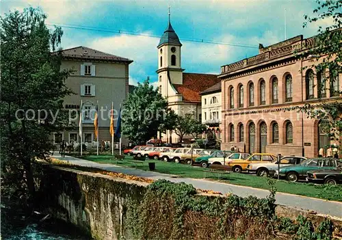 AK / Ansichtskarte Wildbad Schwarzwald Uferpromenade an der Enz Kirche Kat. Bad Wildbad