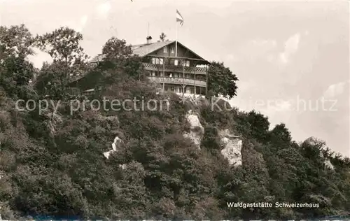 AK / Ansichtskarte Bingen Rhein Waldgaststaette Schweizerhaus bei Burg Rheinstein Kat. Bingen am Rhein