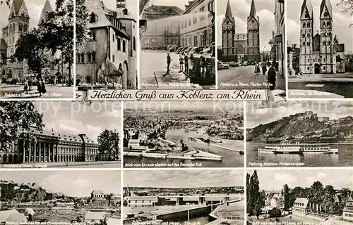 AK / Ansichtskarte Koblenz Rhein Kirchen Rathaus Schloss Deutsches Eck Rheinpartien  Kat. Koblenz