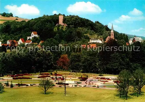 AK / Ansichtskarte Bad Soden Salmuenster Neuer Kurpark Blick zur Stolzenberg Burgruine Kat. Bad Soden Salmuenster