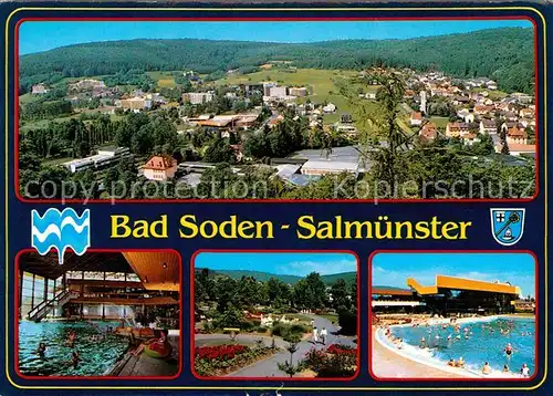 AK / Ansichtskarte Bad Soden Salmuenster Panorama Heilbad Schwimmbad Kurpark Kat. Bad Soden Salmuenster