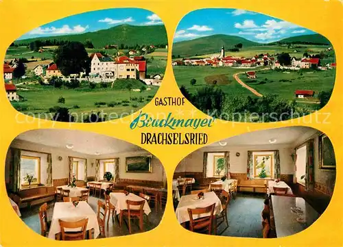 AK / Ansichtskarte Drachselsried Panorama Gasthof Pension Bruckmayer Gaststube Kat. Drachselsried