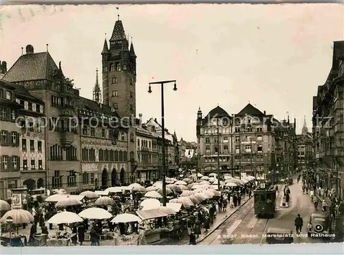 AK / Ansichtskarte Strassenbahn Baseoe Marktplatz Rathaus  Kat. Strassenbahn